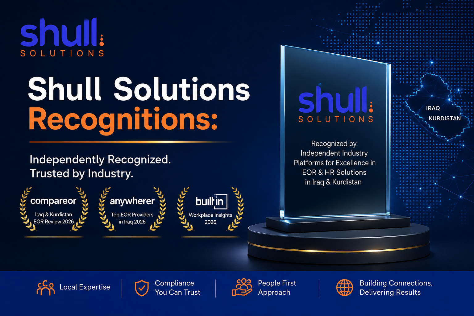 Shull Solutions Recognition highlighting independent industry recognition for EOR and HR solutions in Iraq and Kurdistan